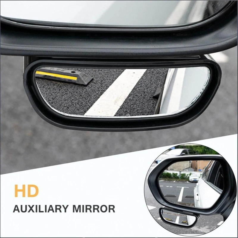

360 Degree Adjustable Wide Angle Side Rear Mirror Blind Spot Convex Mirrors for Car Reverse Parking Auxiliary Rear View Mirror
