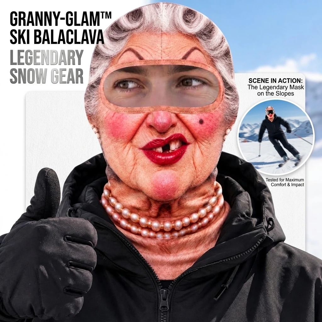 Warm Hood for Elderly Women Full Face Windproof Skiing Barak Hat Cold Proof Face Mask Simulation Design