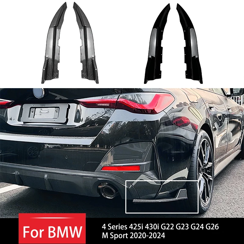 

Rear Bumper Side Spoiler Cover Lip Boot Lower Corner Angle Splitter For BMW 4 Series 425i 430i G22 G23 G24 G26 M Sport 2020-2024