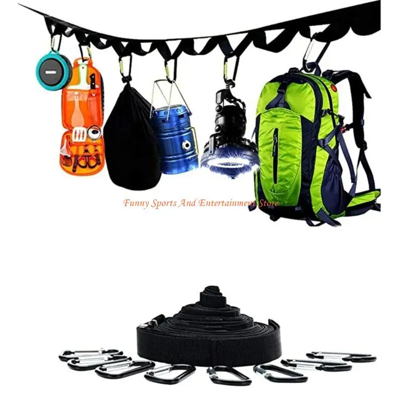 C4DE Quick Arrange 19 Hoop Outdoor Clothesline Developed for Multiple Use Including Gear Drying and Organization