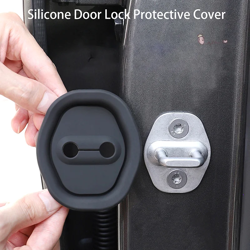 

Car Door Silicone Cushion, Mute Damping with Anti-collision Door Lock Cover