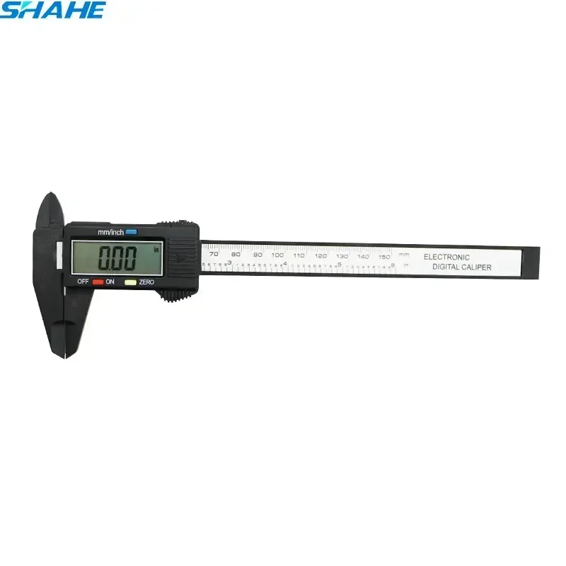 Shahe 0-150 mm Plastic LCD Digital Electronic Vernier Caliper Carbon Fiber Vernier Caliper Measurement Tools