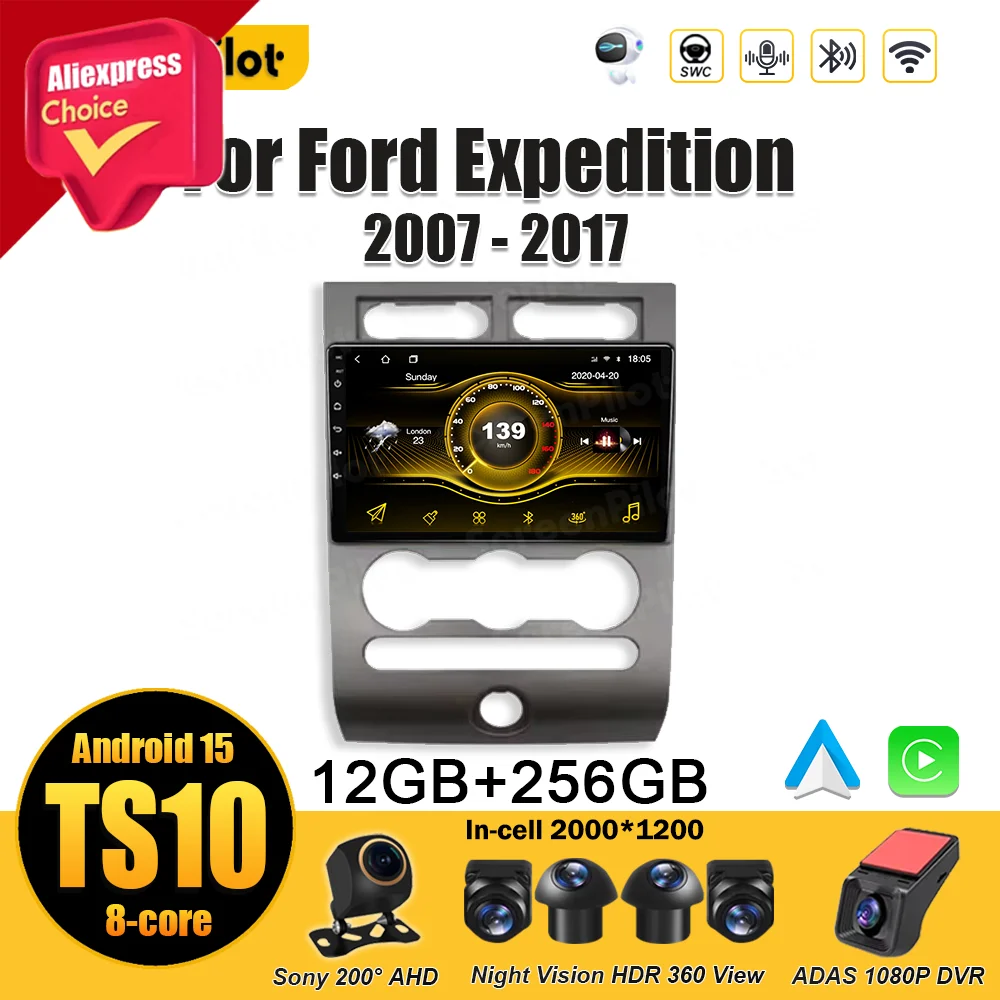 

Android 15 для Ford Expedition 2007-2017 сенсорный экран 8-ядерный Android автоматический мультимедийный видеоплеер GPS-навигация 2 din DSP Wi-Fi