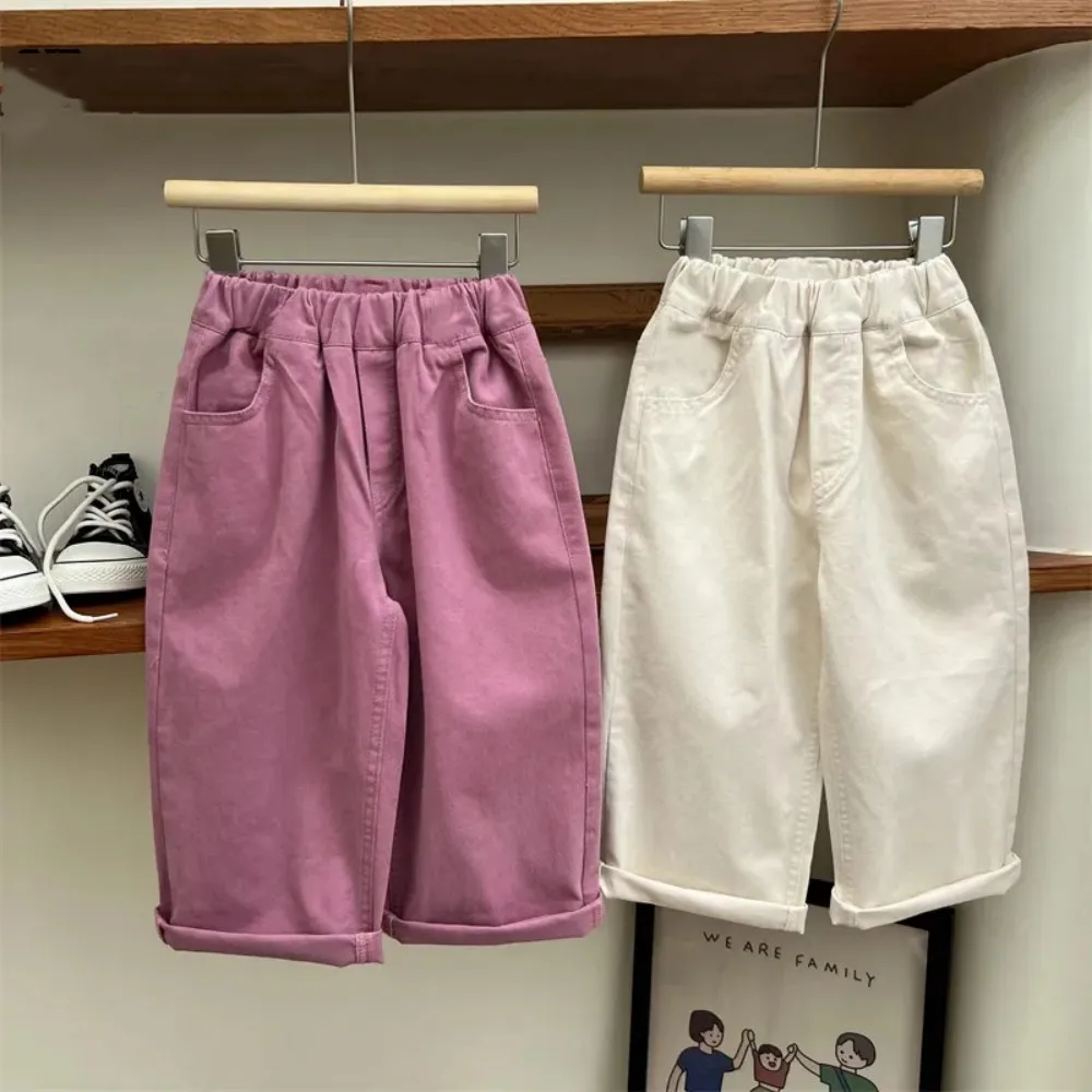 

Baby Girls' Casual Pants Spring and Autumn Children's Loose Fashion Pants Boys' Versatile Wide Leg Pants