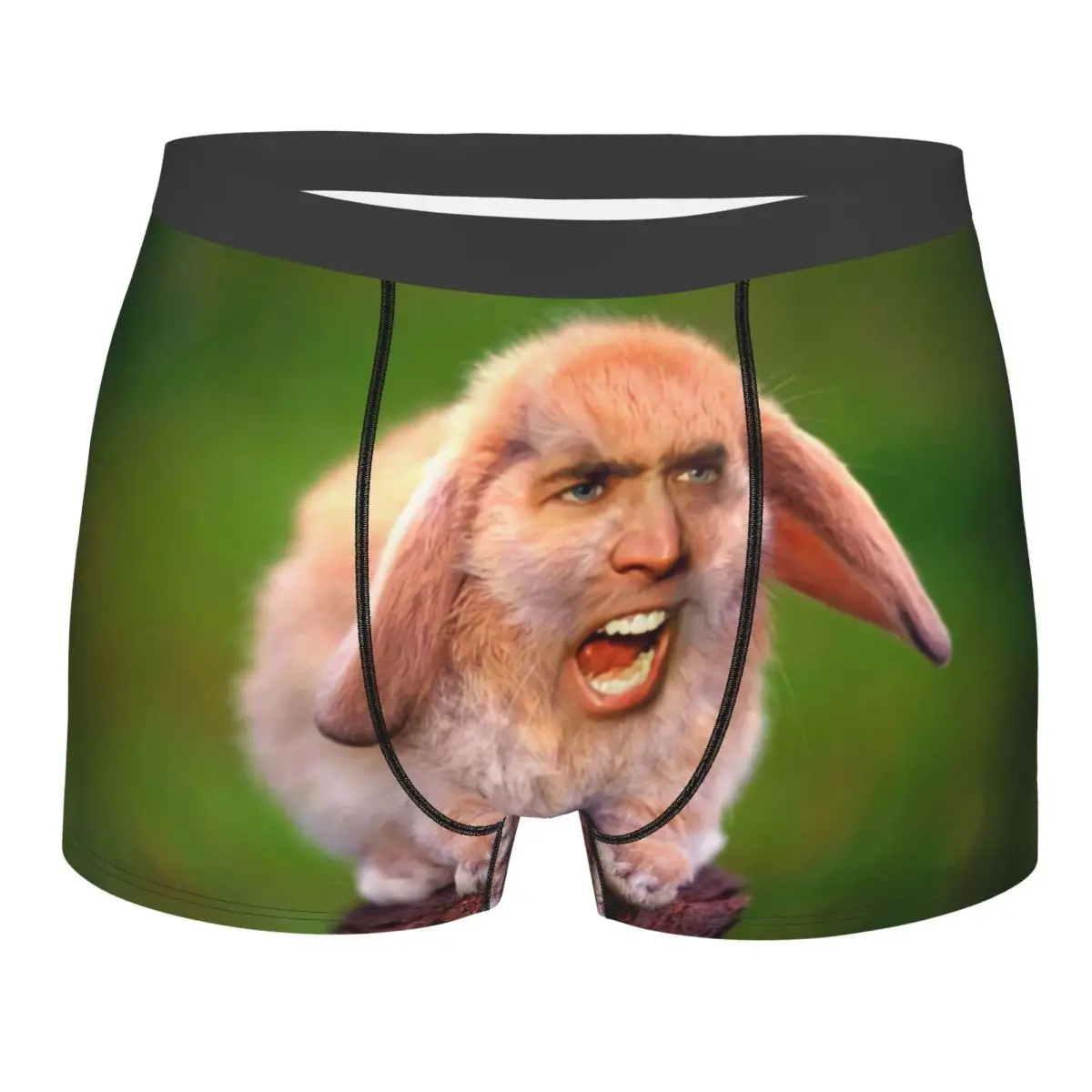 Custom Cool Funny Nicolas Cage Rabbit Meme Boxers Shorts Panties Male Underpants Stretch Briefs Underwear