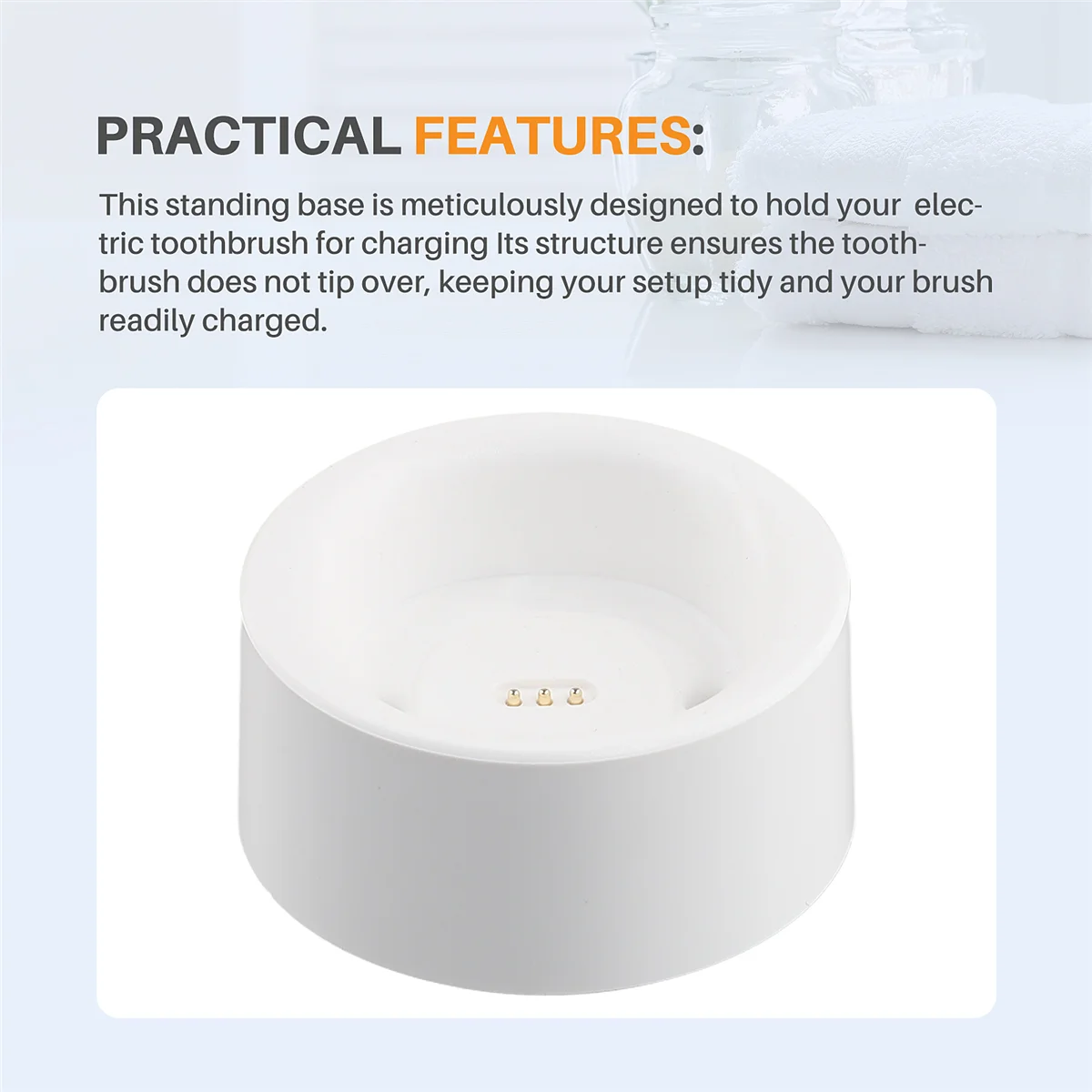 A74X Sweeping Vibration Electric Toothbrush Charging Standing Base Storage Stand for Laifen Lftb01-P White