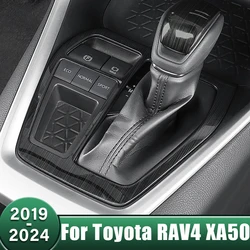Stainless Gear Shift Panel Frame Knob Cover Frame Trim Sticker For Toyota RAV4 XA50 2019 2020 2021 2022 2023 2024 RAV 4 Hybrid