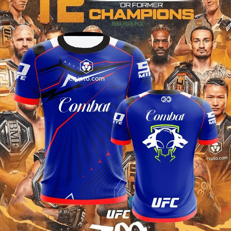

Летняя мужская и женская футболка с цифровым принтом Dopamine UFC и повседневным джерси с круглым вырезом