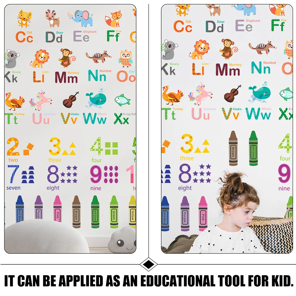 

Alphabet Sticker Peel Stick PVC Decal for Kids Room Nursery Kindergarten Letter Number Stickers Children