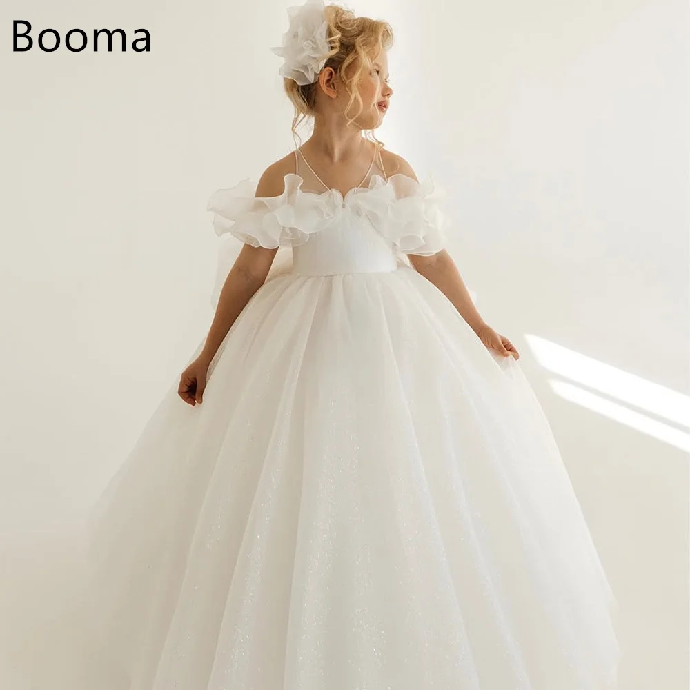 

Booma A-Line Shiny Princess Pleat Flowers Girl Dresses Wedding Party Dress for Kids Flowers Girls Prom Gowns Customized 2025