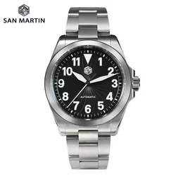 San Martin New 39.5mm Turbine Dial Pilot Watch NH35 Fashion Sports Automatic Mechanical Watches Sapphire Luminous 10Bar SN0132