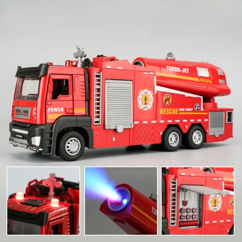 Spray Fire Engine Model Children Car Toy Children Sound Light Diecasts Toy Vehicles Toy for Kids Boy Birthday Gift Fire Truck