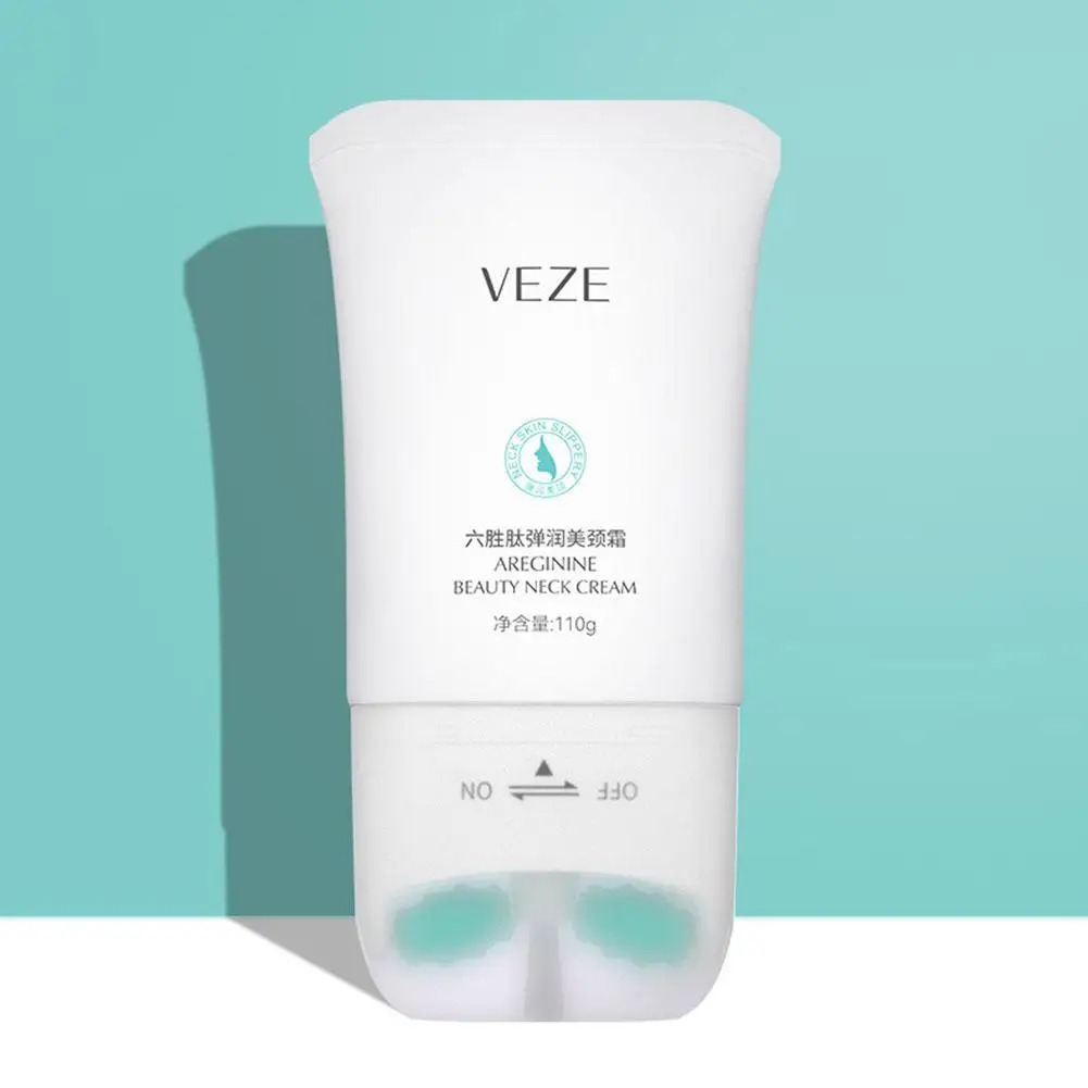 Neck Firming Cream Moisturizing Neck Tightening Cream Reduce Double Chin Firm Sagging Skin with Roller Applicator for Skin Care