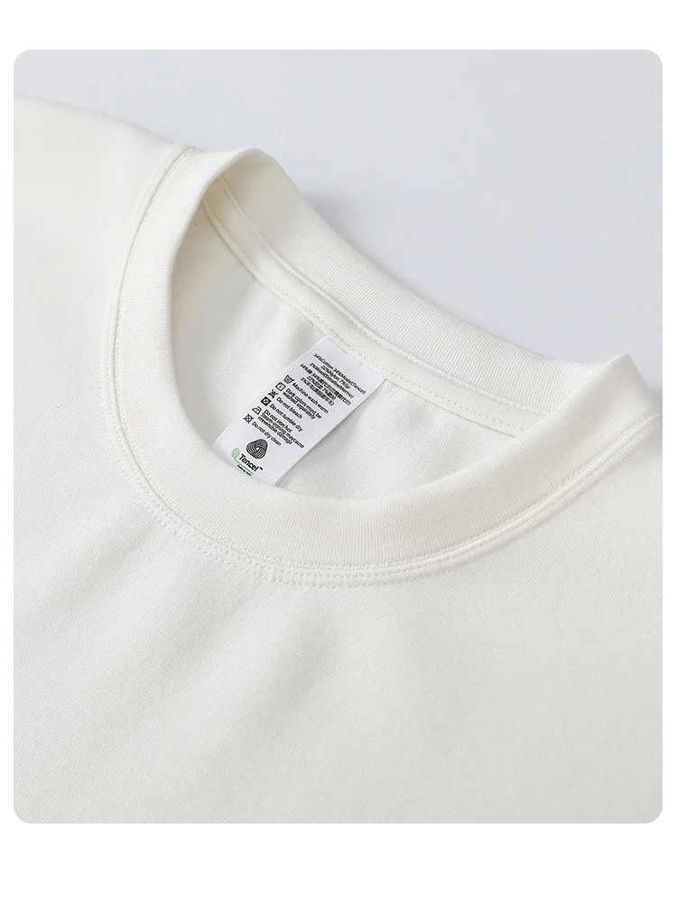 Long Sleeve Lyocell Wool T Shirt Crew Neck Tops Men Women Essential Tees Winter