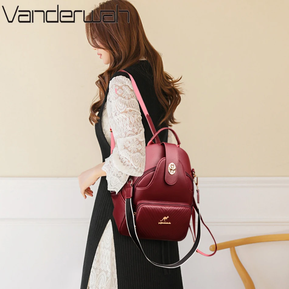 Luxury Women Backpacks 2023 Soft Leather Female Travel Shoulder Bags Back Pack High Quality School Bags for Girls Bolsa Mochilas