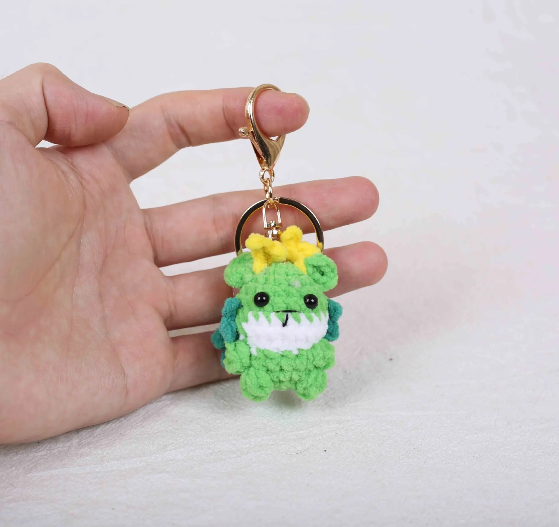 Mini Gestrickter Tier-Anhänger Handgemachter Mini-Affen-Schlüsselanhänger Niedlicher Tier-Schlüsselring Rucksack-Deko – Detail 5
