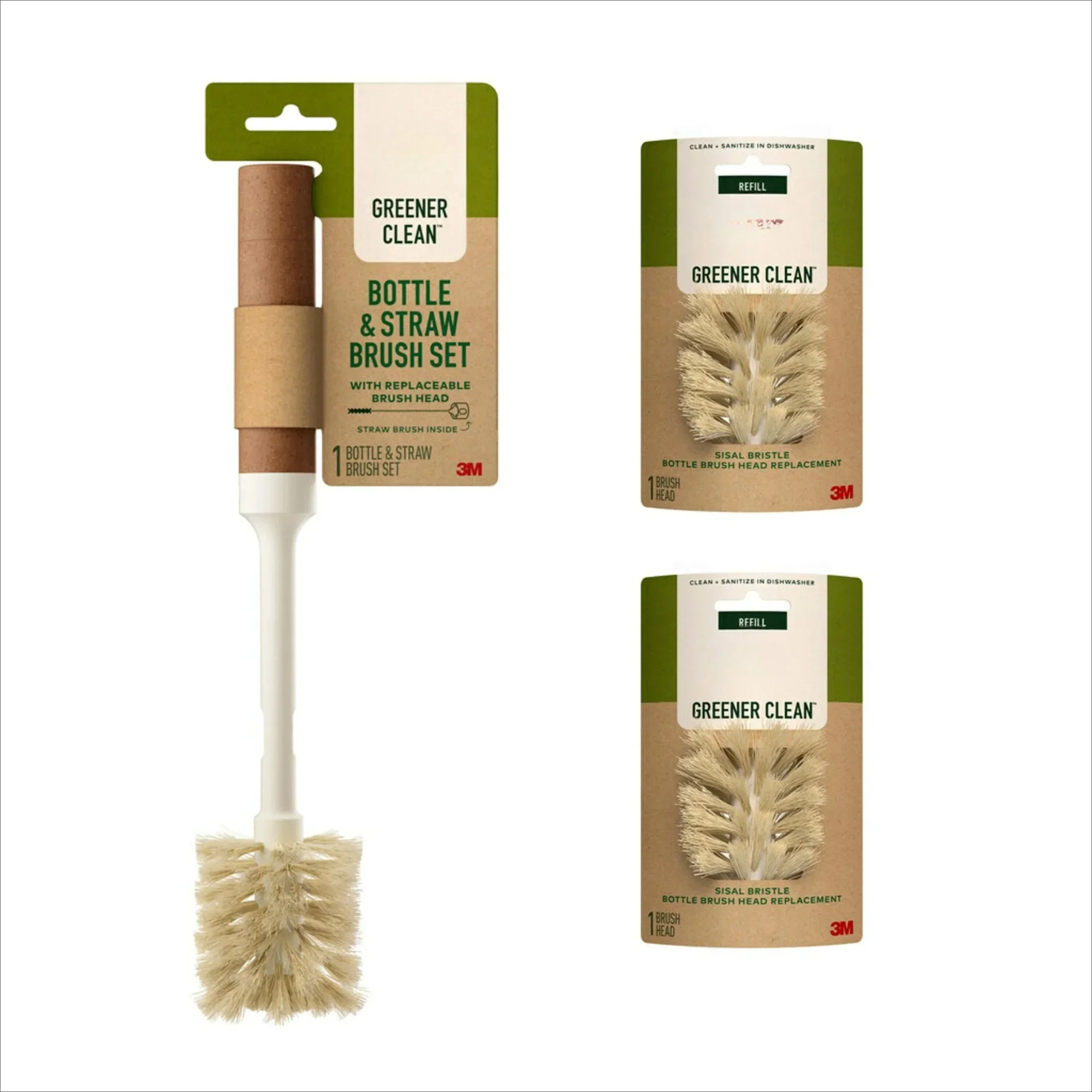 

Bottle & Straw Brush Set with Replacement Heads, Boxed Cleaning Kit for Reusable Water Bottles & Tumblers