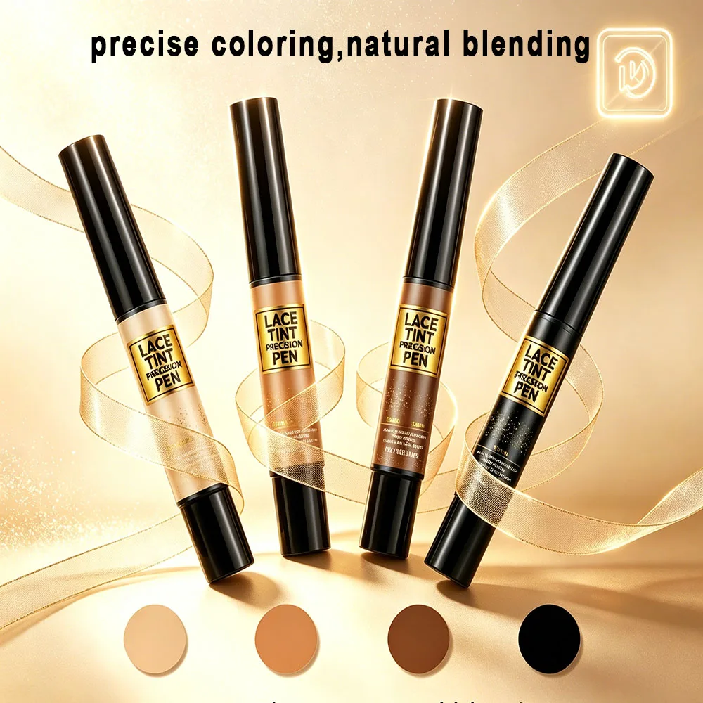 5 ml precision Brush applicator 4 colors Lace Color Pen Wig Lace Color Retouching paint pen blend natural, seamless finish