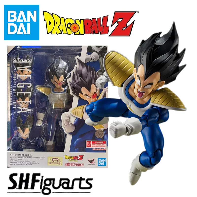 

In Stock Bandai S.H.Figuarts SHF Dragon Ball Z VEGETA 24000 POWER LEVEL Model Kit Anime Action Fighter Finished Model Toy gift