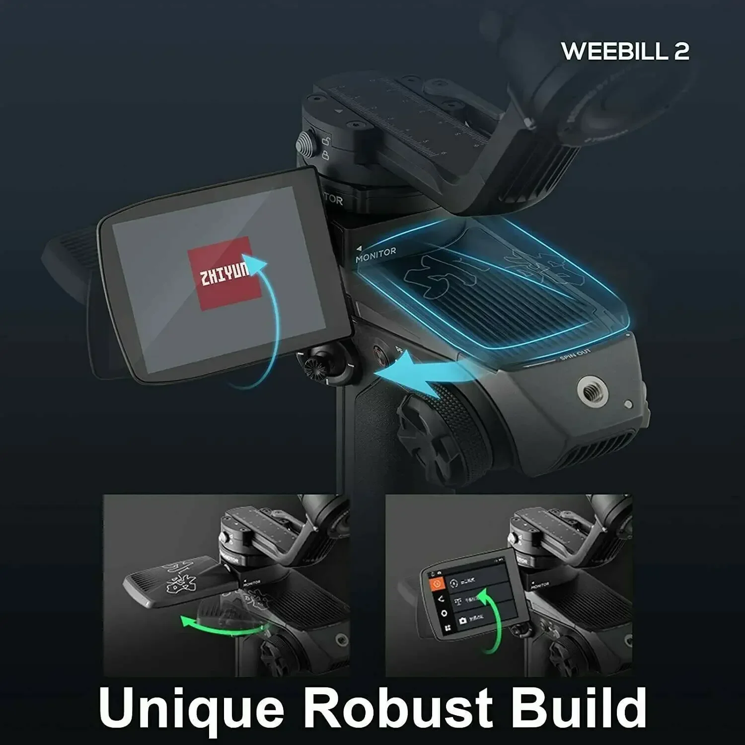 مثبت Gimbal محمول باليد Zhiyun-Weebill 2 ، 3 محاور لكاميرات DSLR بدون مرآة ، متوافق مع كانون ، سوني ، باناسونيك ، نيكون ، لوميكس