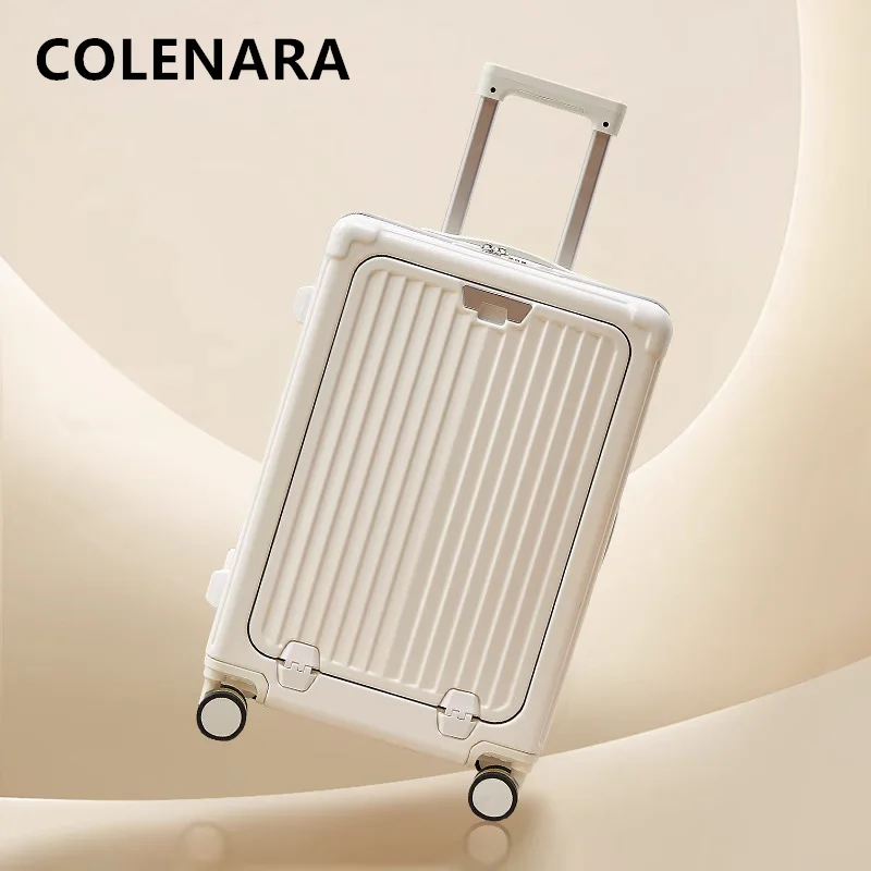

COLENARA Cabin Suitcase Front Opening Boarding Case Laptop Trolley Case 20"22"24"26 Inch USB Charging Multi-function Luggage