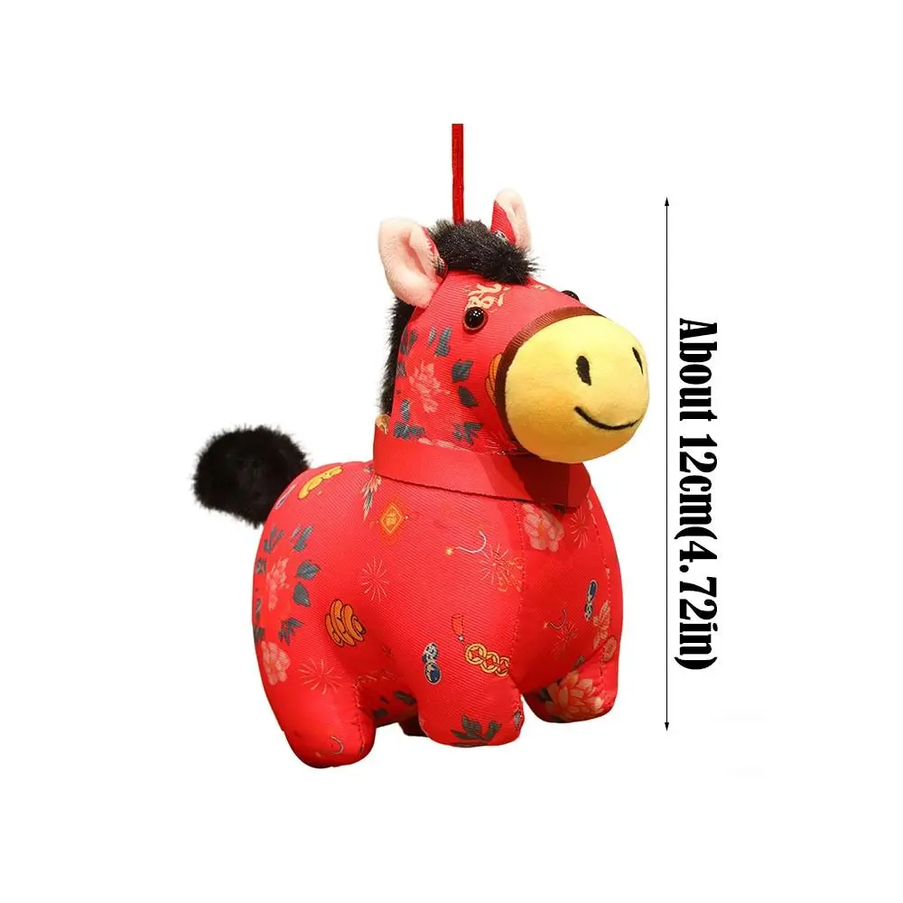 Zabawny Maskotka Koń 2026 Pluszowa Lalka Koń Kolorowa Maskotka Roku Koń Pluszowa Ozdoba do Torby Noworoczna Dekoracja