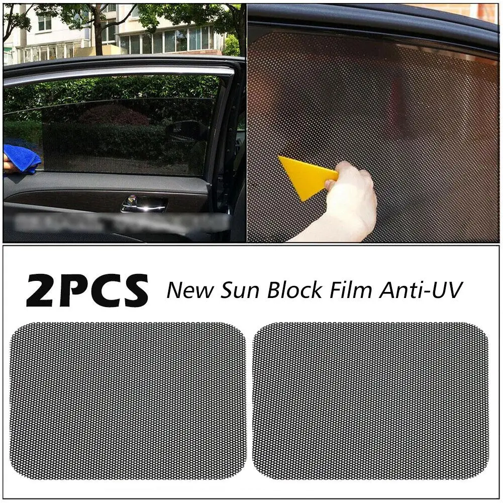 1 Pair Sun Block Film Anti-UV Car Static Sunshade Stickers Glass Window Film Sun Insulation Sunscreen Sunroof Solar Car Cur O9K7