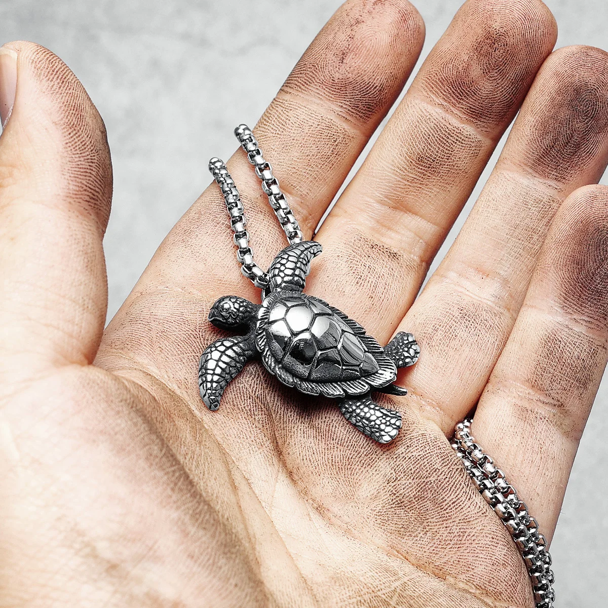 Turtle Necklace 316L Stainless Steel Cute Retro Men Women Pendant Chain Rock Rap Party for Friend Male Jewelry Gift Dropshipping