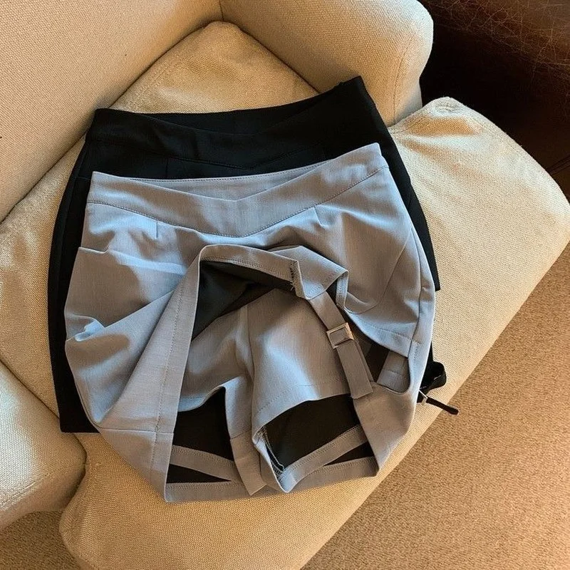 Skirts Women Trendy Leisure All-match Mini High Waist Youth A-line Elegant Daily Folds Summer Breathable Simple Solid Slim New