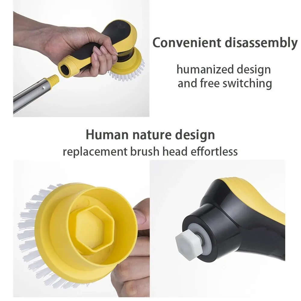 6 /10 in 1 Electric Spin Scrubber Cleaning Brush Wireless Adjustable Multifunctional Gadgets For Bathroom Kitchen Windows Toilet