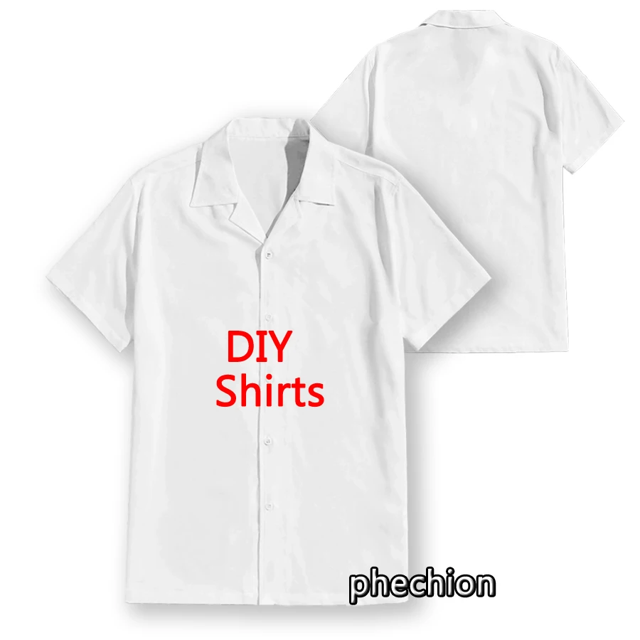 

phechion Summer Mens Short Sleeve Beach Shirts DIY 3D Printed Casual Shirts Plus Size S-6XL Fashion Men Tops W01