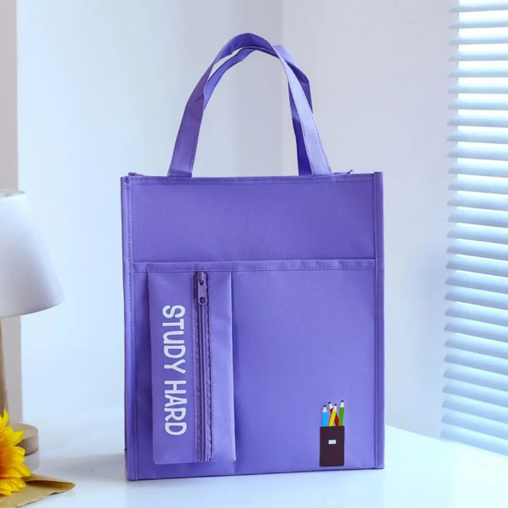 Shopping Bag Student Tutorial Bags Travel Bag with Pencil Case Children Art Bag Multi-functional Portable Zipper File Handbag