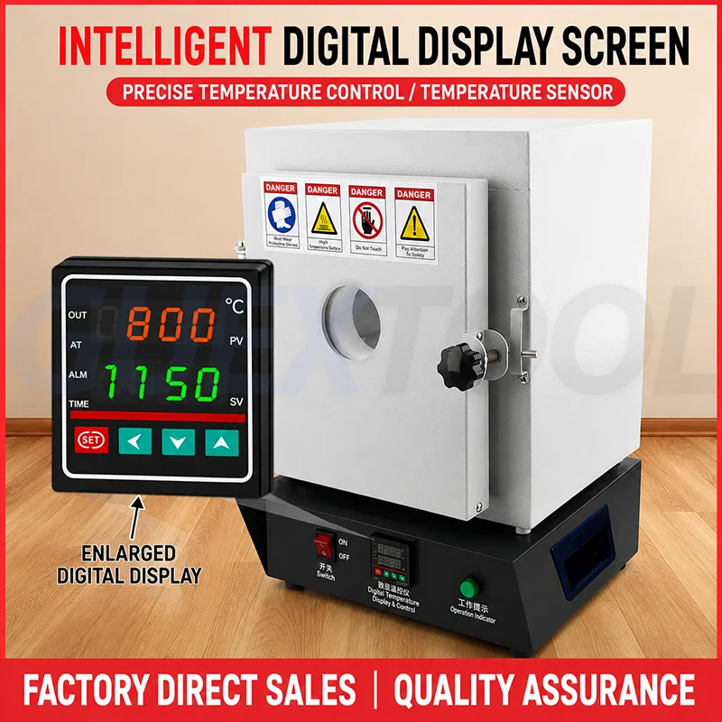 Professional Jewelry Mold Muffle Furnace 1150℃ | 1750W Constant Temp Oven with Viewing Window for Casting Making