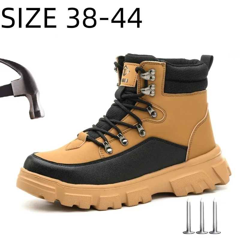 New Men Safety Boots Steel Toe Cap Work Shoes Lightweight Indestructible Winter Waterproof Protective Work Boots Size 38-44