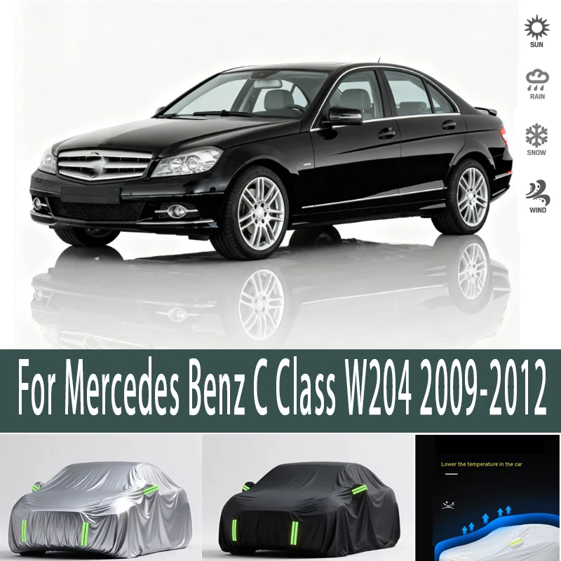 

For Mercedes Benz C Class W204 2009-2012 Outdoor Protection Full Car Covers Snow Cover Sunshade Waterproof Dustproof Exterior