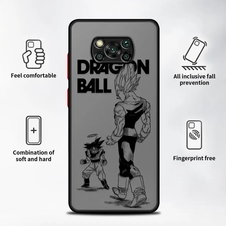 Dragon Ball Comics Vegeta Gohan Capa para Xiaomi Poco F3 X3 NFC C50 M5s C40 X3 X4 X5 Pro C51 Capa traseira para telefone