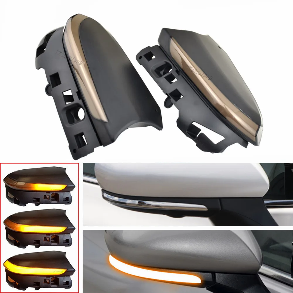 الديناميكي الوامض LED بدوره مصباح إشارة لتويوتا كامري حقوق الإنسان بريوس XW50 PHV متتابعة وامض مصباح مرآة المؤشر #3