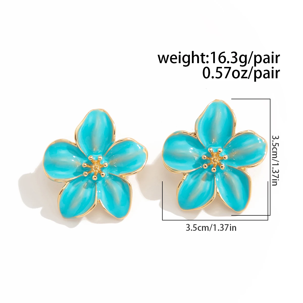 Ingemark Boho Y2K Colorful Drip Oil Petal Flower Stud Earrings Women Sweet Exquisite Piercing Earrings Bridal Aesthetic Jewelry image 4
