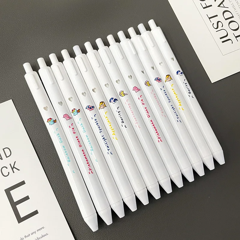

Cartoon Pony Design Retractable Gel Pen - Quick-Drying ST Tip Black Cute & Stylish High-Value Study Pen for Students