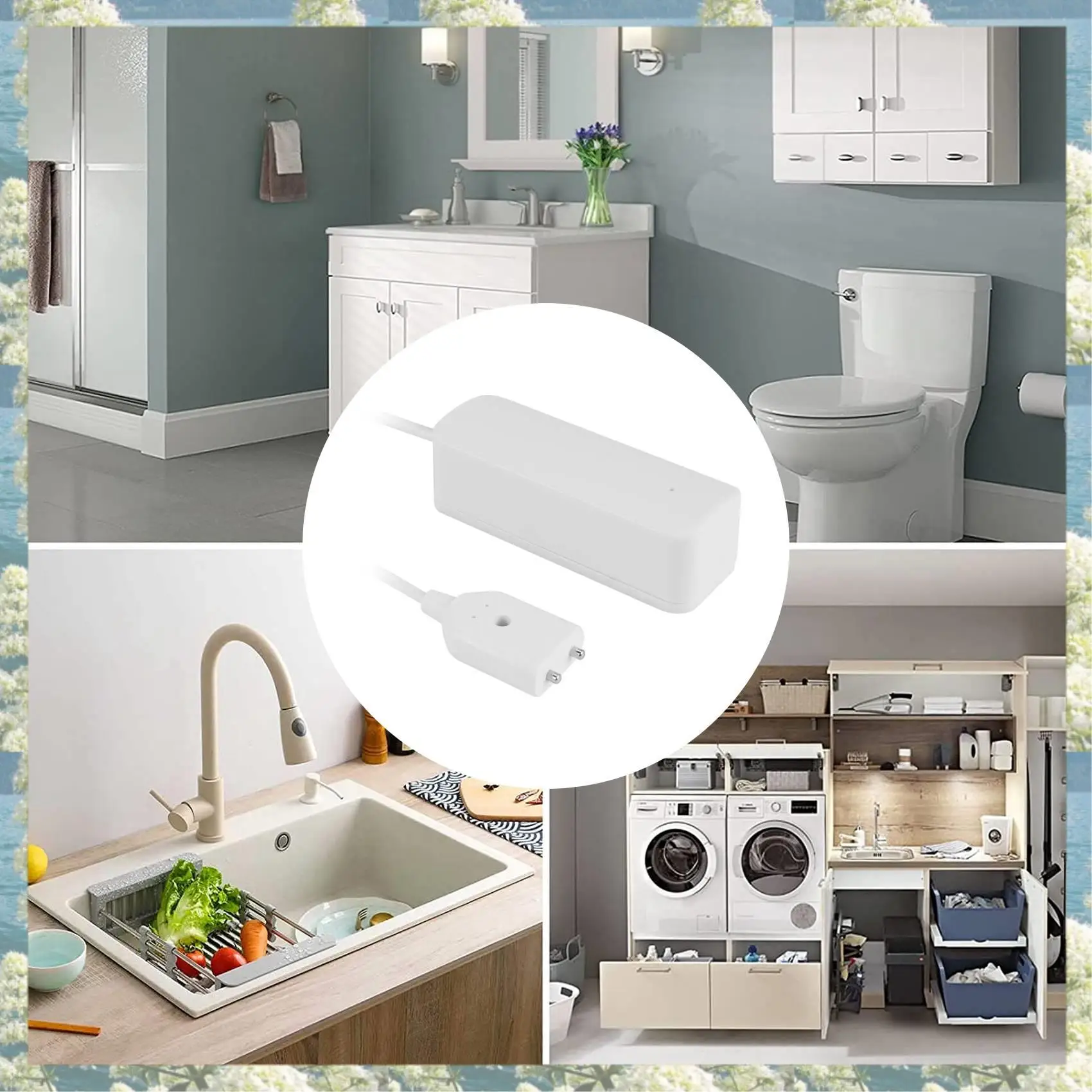 New-Tuya Zigbee 漏水センサーワイヤレス洪水検知器水漏れ検出アラート水位オーバーフロー警報