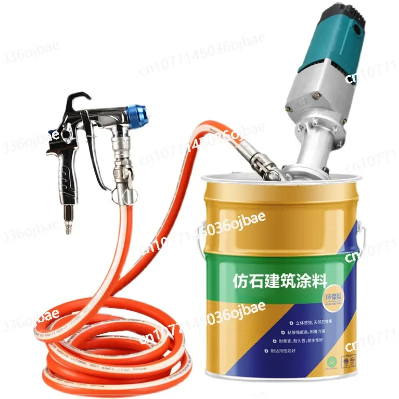 Upper Basket Putty Waterproof Automatic Start Stop Brushless Motor 2.8KW Low Suction Real Stone Paint Spraying Machine