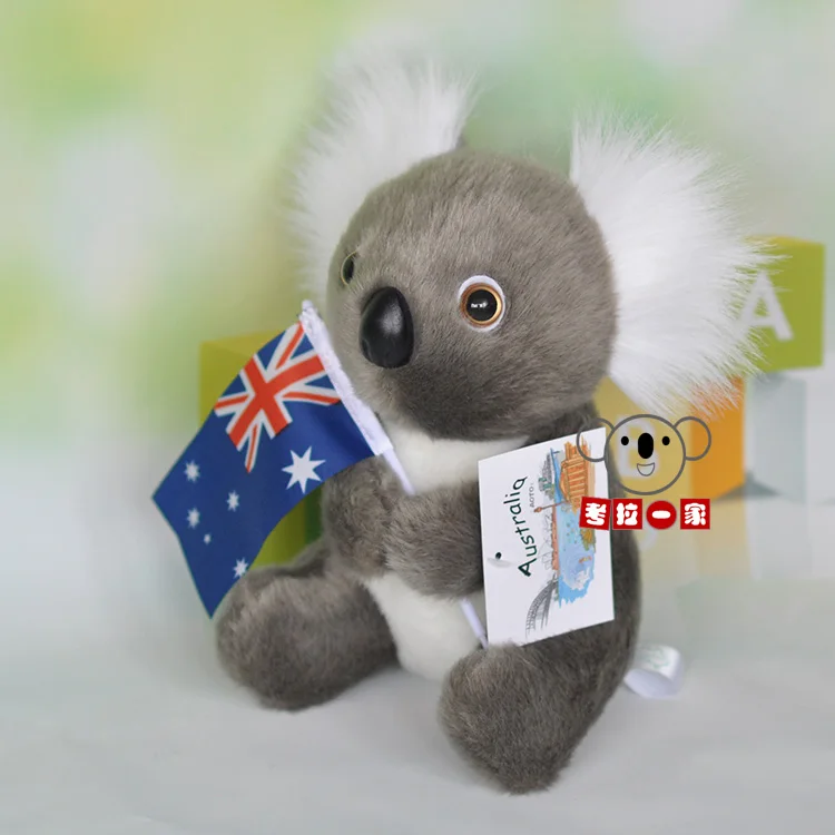 plush bowtie koala toy sitting pose gray koala soft doll pillow kid's toy Christmas gift about 21cm s2994