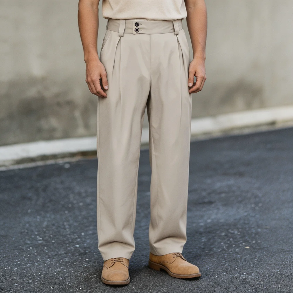 

Мужские классические брюки больших размеров в винтажном стиле, прямые, длиной до щиколотки, модные, для делового костюма, формальные брюки для мужчин, одежда, классические брюки