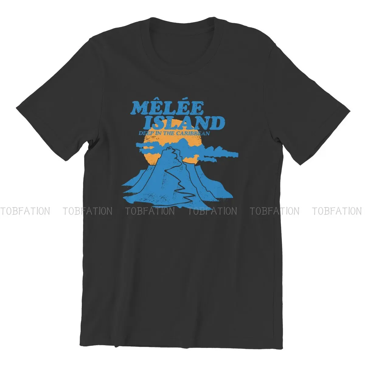 Retro Mountain Sun Unique TShirt Monkey Island Game LeChuck Elaine Guybrush Creative Gift Clothes T Shirt Stuff Ofertas