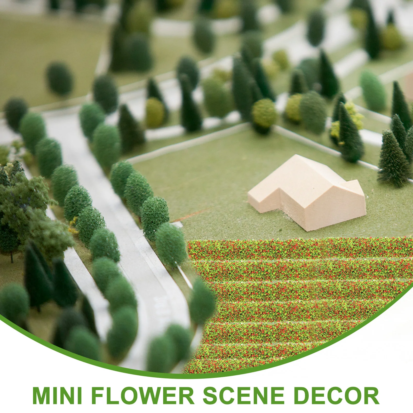 20Pcs Miniature Artificial Flower Cluster Clear Outline Fake Plant Shrub for Gaming Scenery Flower Sand Table Decor