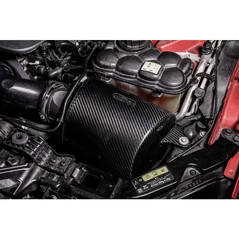 15-17 استجابة أسرع نظام مدخل ألياف الكربون الجاف الحقيقي لجاكوار XF XE XFL F-Pace 2.0T GTR أنبوب دخول الهواء من ألياف الكربون