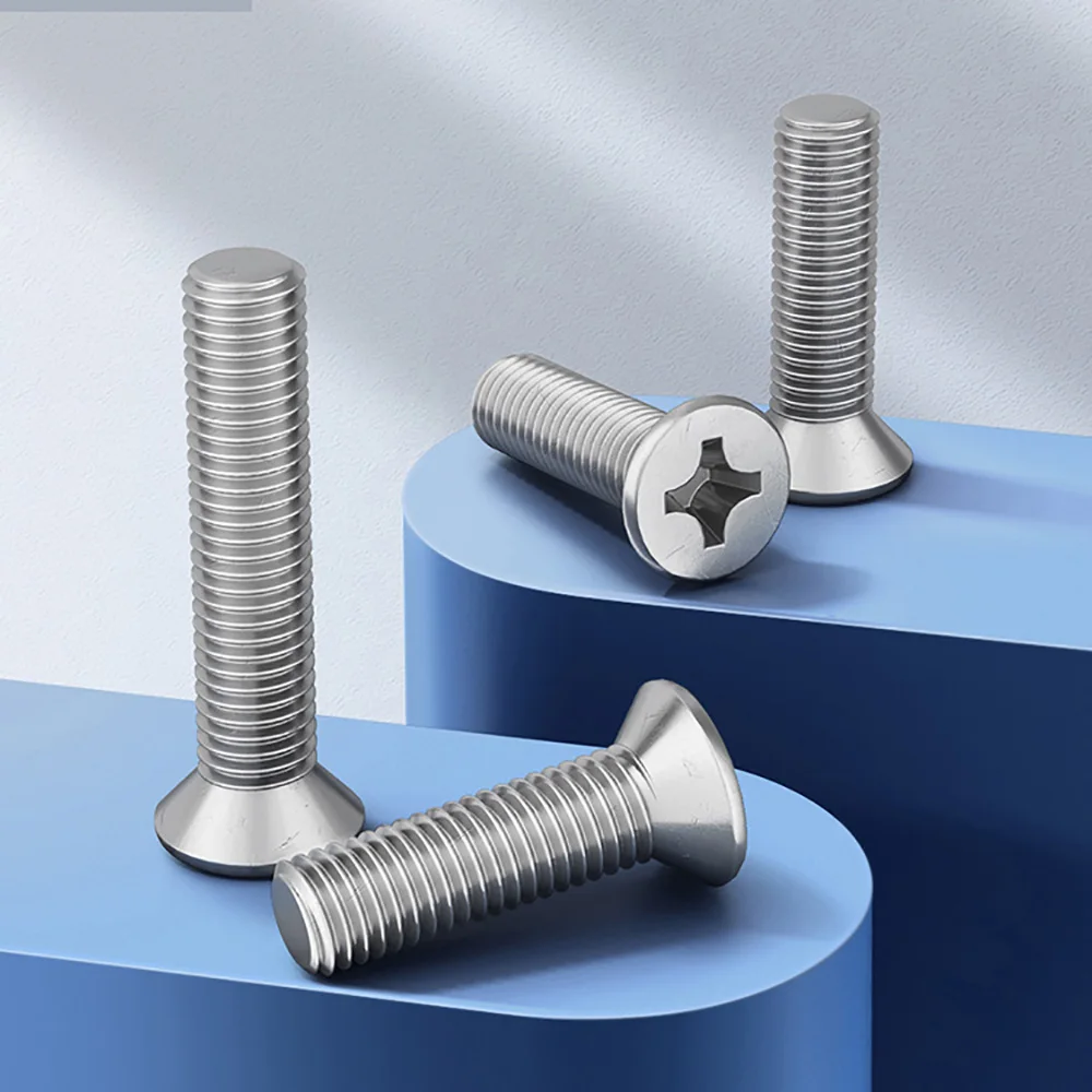 304 Stainless steel GB819 Countersunk Head Cross Screw 3-120mm M3 304 Stainless steel Phillips Flat Countersunk Head Screw Bolt