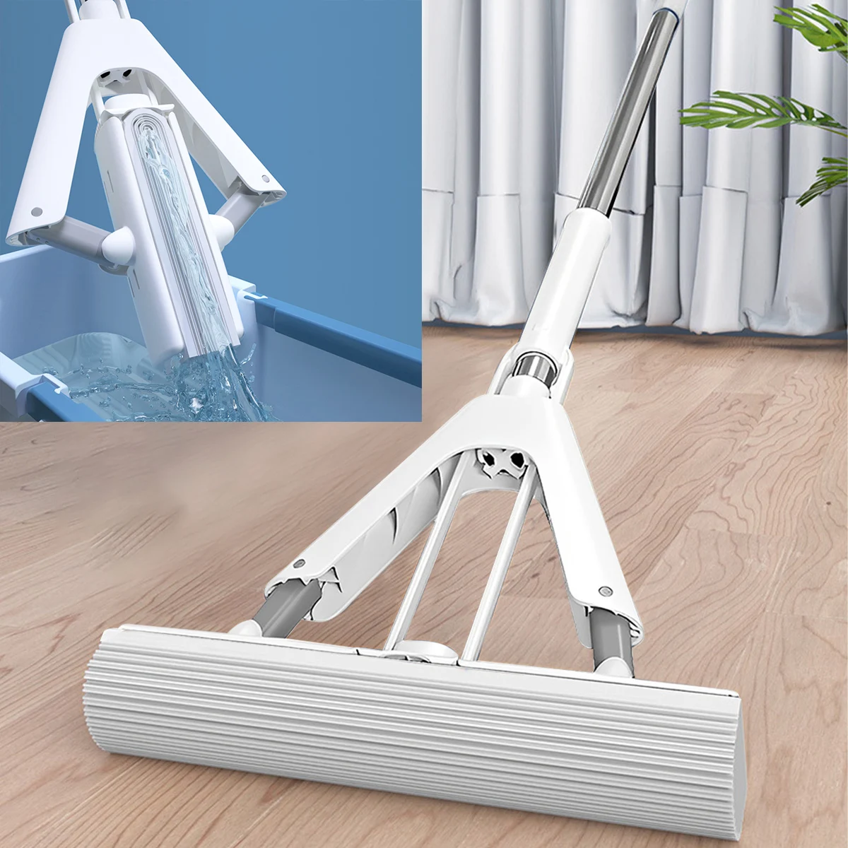 Sponge Mop Squeeze Self-draining Wood Floor Tiles Spin Household Cleaning Tools to clean walls and ceilings Floor