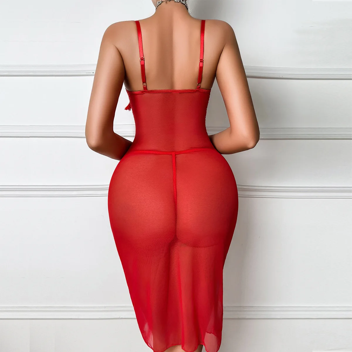 Новые сетчатые прозрачные красные экзотические платья, женское сексуальное женское белье с нашивкой на груди, женский комплект нижнего белья для коррекции фигуры со стальным ободом