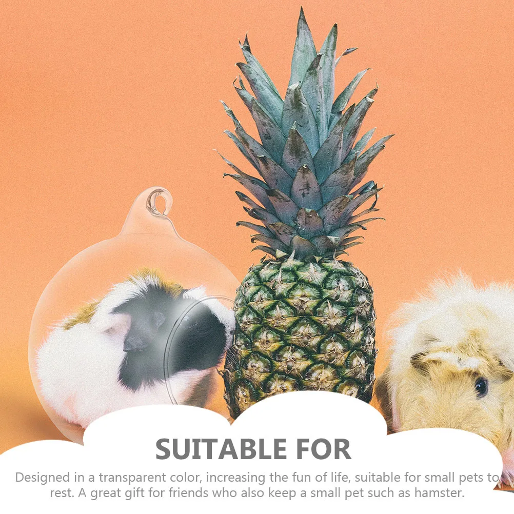

2Pcs Hamster Cooling Nest Glass Small Pets House Transparent Design Durable Safe Summer Cooling Bed Exquisite Workmanship No